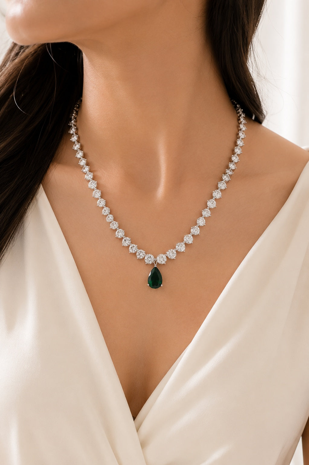 Emerald Tennis Necklace