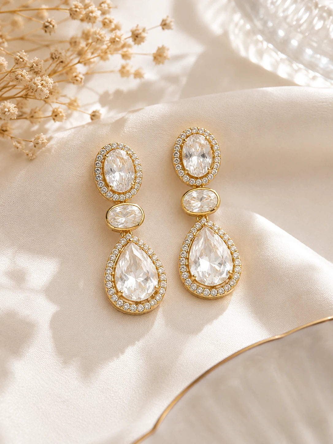 Polki Twin Halo Earrings