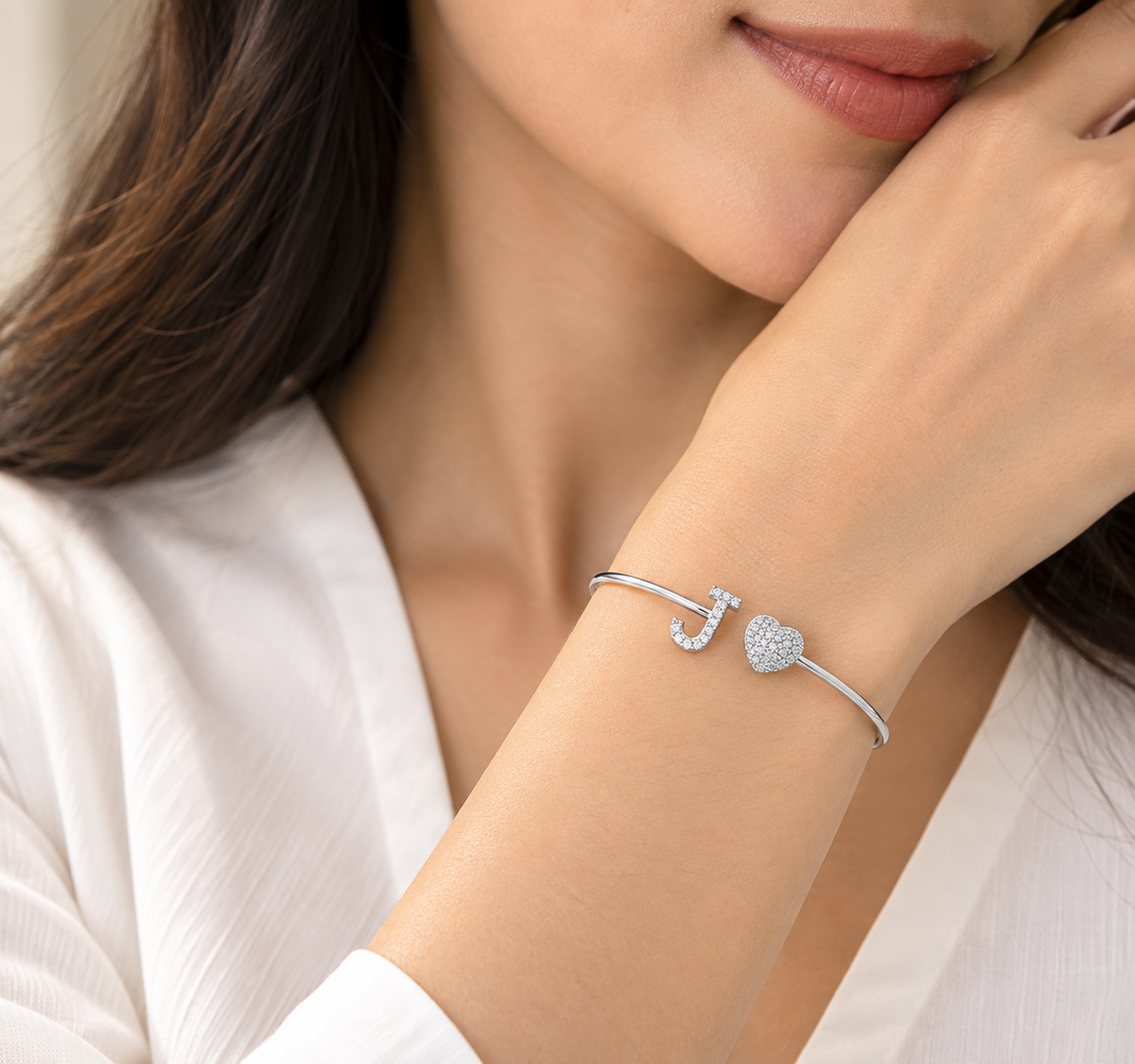 J-Initial Zirconia Bracelet