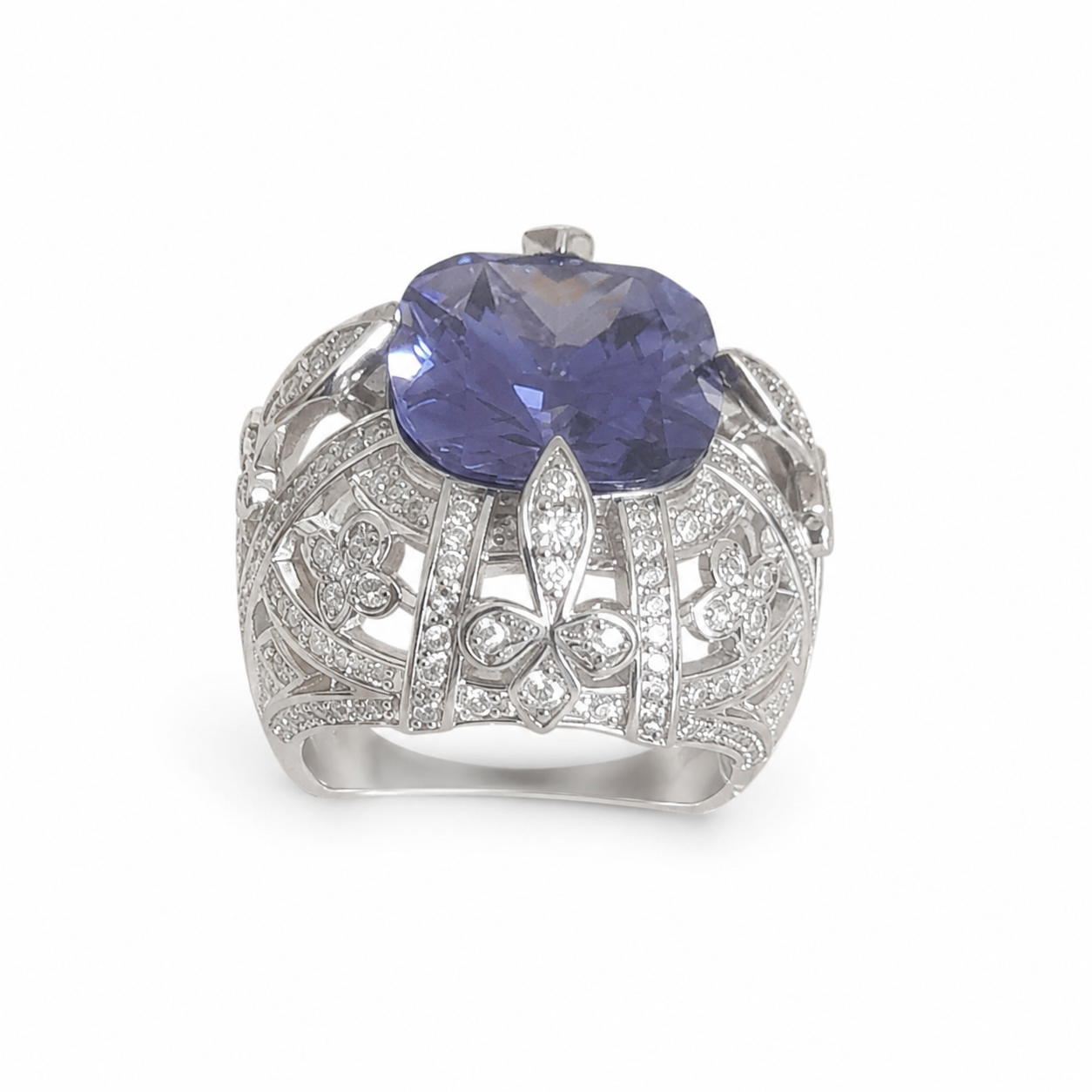 Royal Violet Zirconia Statement Ring