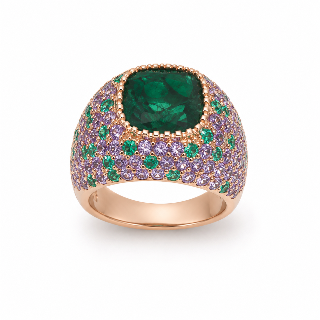 Multicolour Zirconia Statement Ring