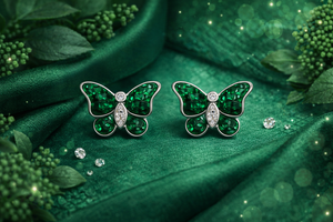 Green Butterfly Earrings - Miora