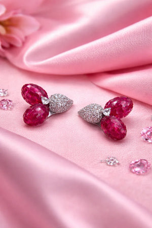 Ruby Floral Stud Earrings - Miora