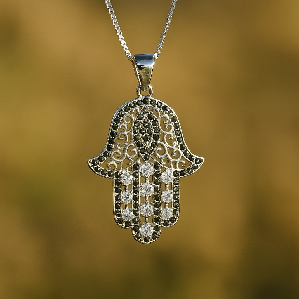 Hamsa Zirconia Necklace