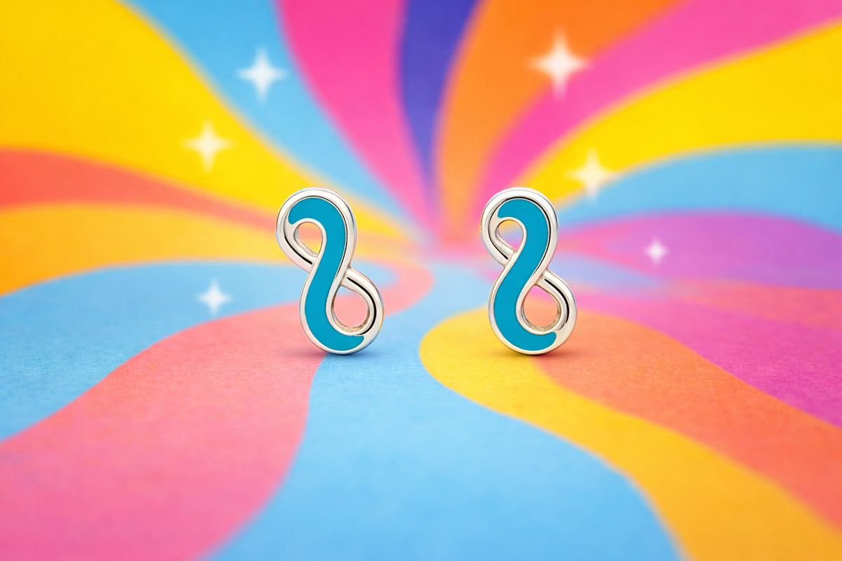 Blue Infinity Studs