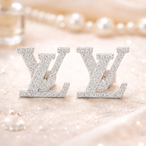 Brand inspired L Zirconia Stud Earrings - Miora