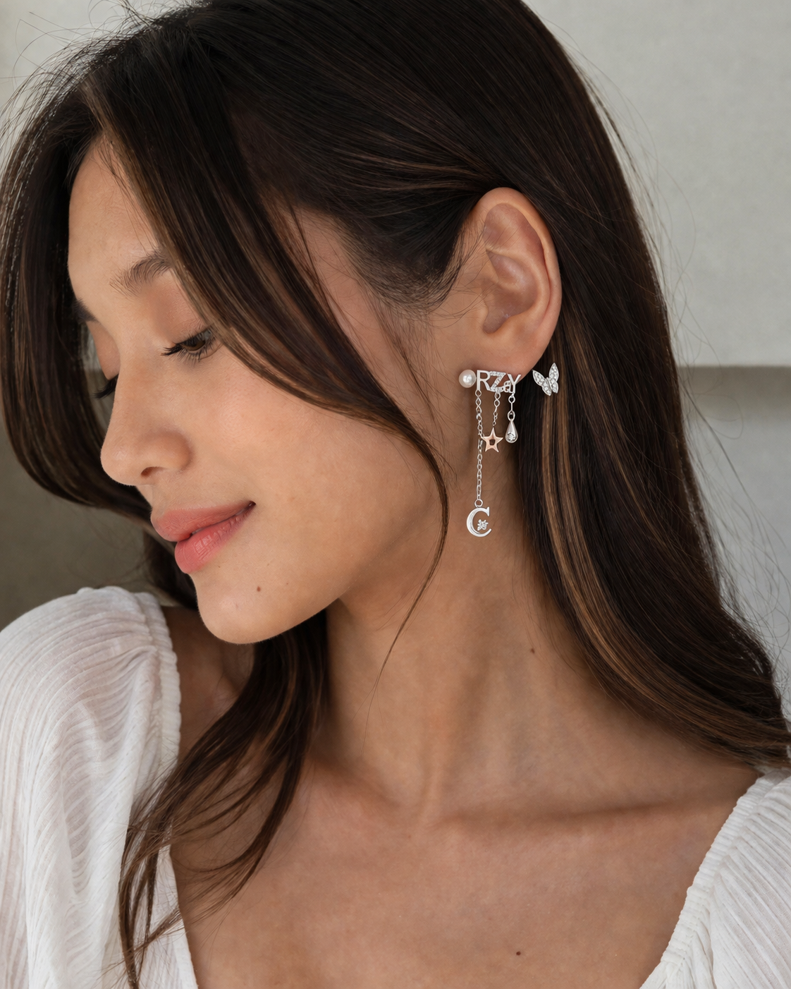 Mismatched “CRAZY” Butterfly Pearl Drop Earrings - Miora