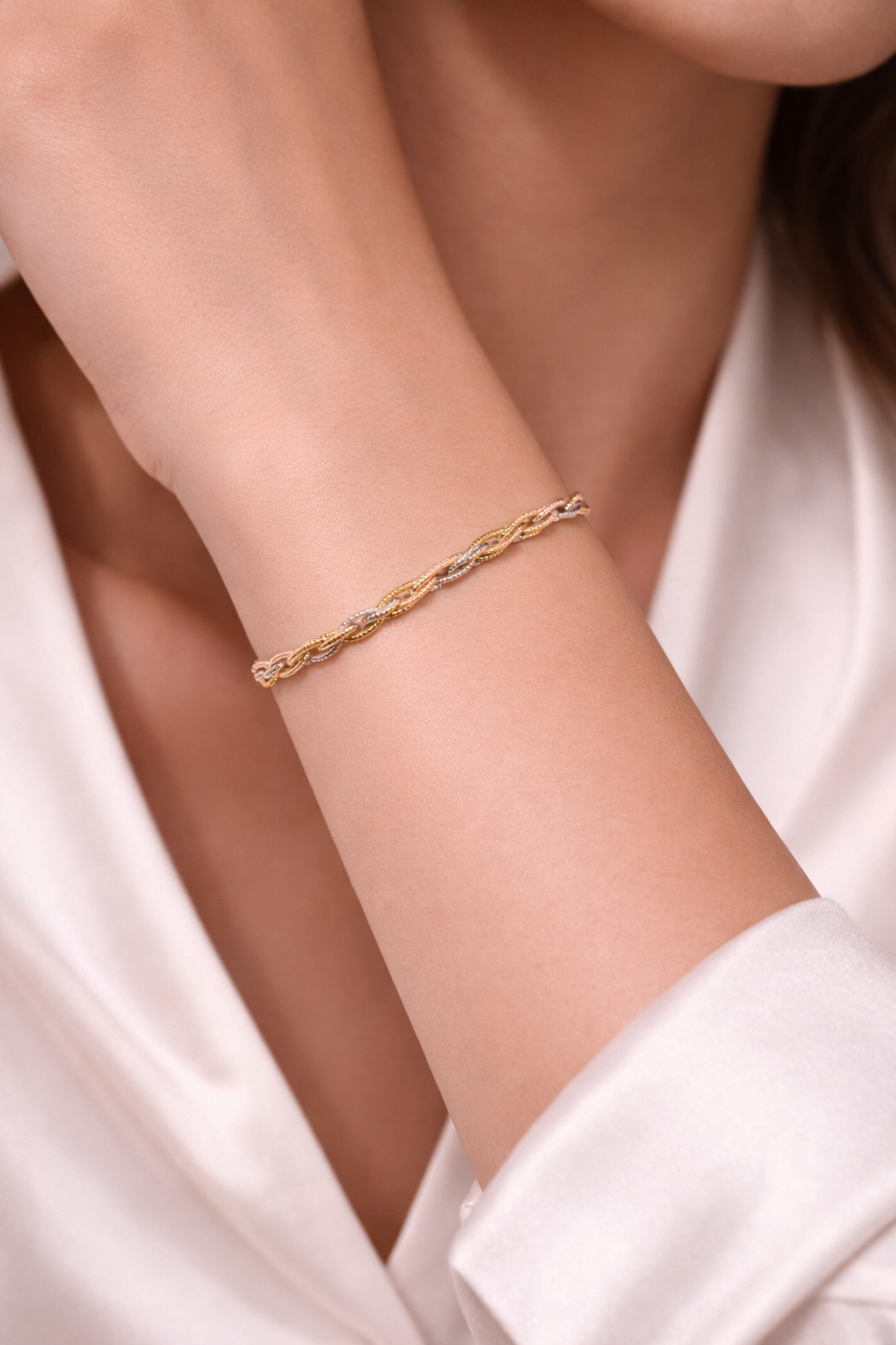 Two-Tone Twisted Chain Bracelet - Miora