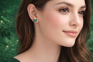 Green Butterfly Earrings - Miora
