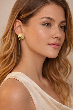 Textured Disc Earrings - Miora