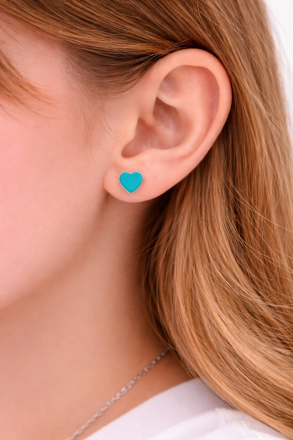 Enamel Heart Studs