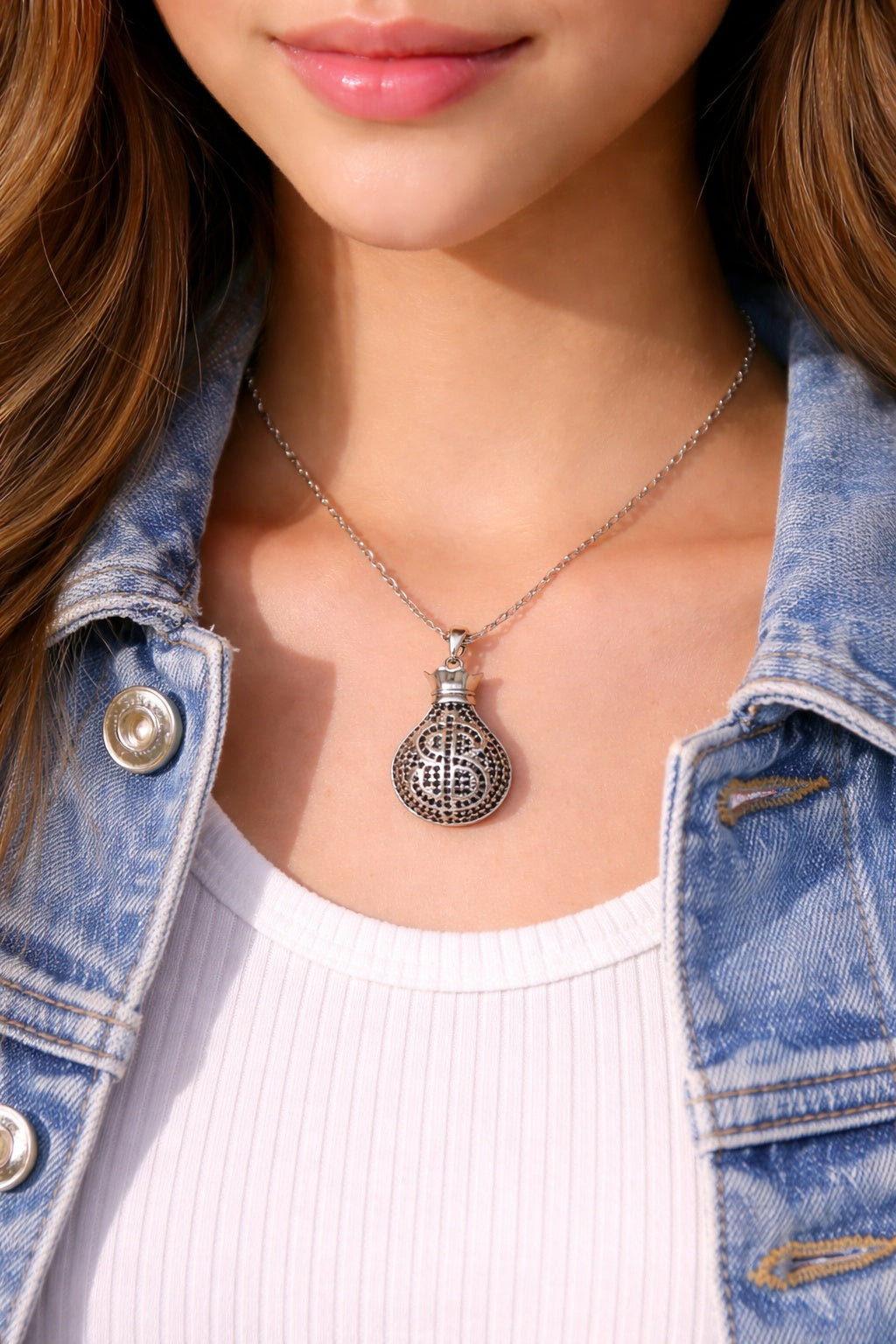 Moneybag Zirconia Necklace