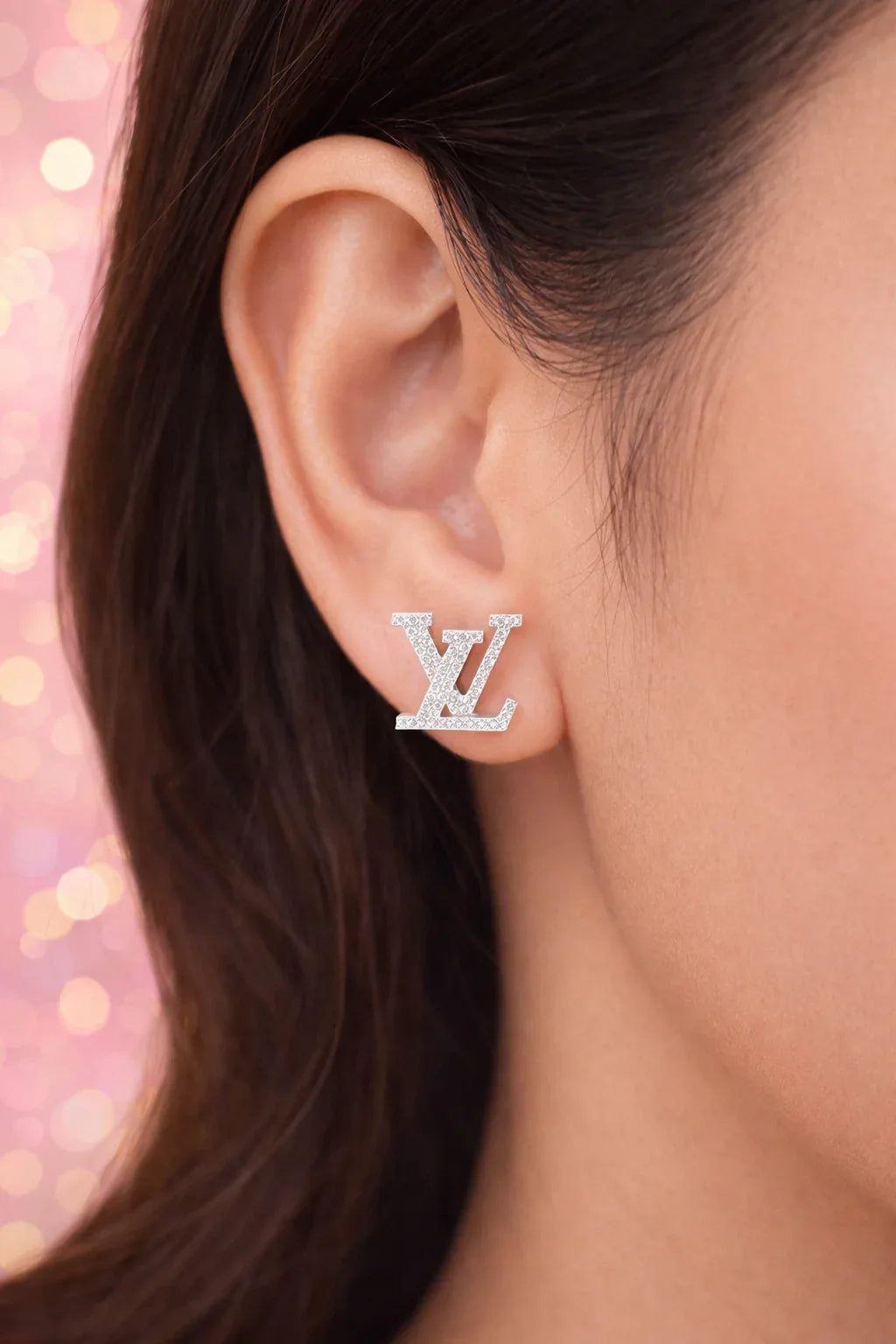 Brand inspired L Zirconia Stud Earrings - Miora