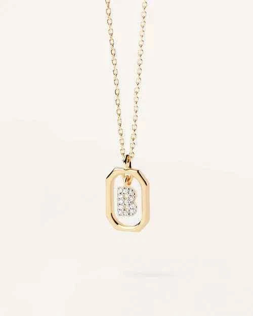 Initial Alphabet Pendant Necklace | A-Z Letters | Gold Plated