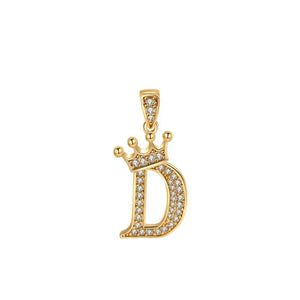 Crown Gold Plated Alphabet Pendant - Miora