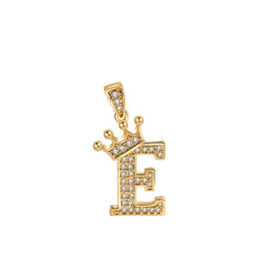 Crown Gold Plated Alphabet Pendant - Miora