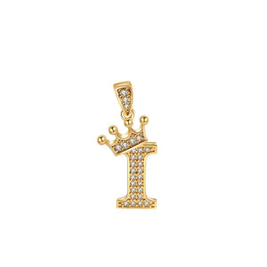 Crown Gold Plated Alphabet Pendant - Miora