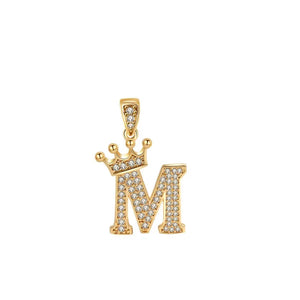 Crown Gold Plated Alphabet Pendant - Miora