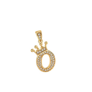 Crown Gold Plated Alphabet Pendant - Miora