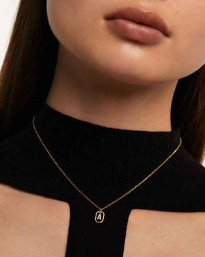 Initial Alphabet Pendant Necklace | A-Z Letters | Gold Plated