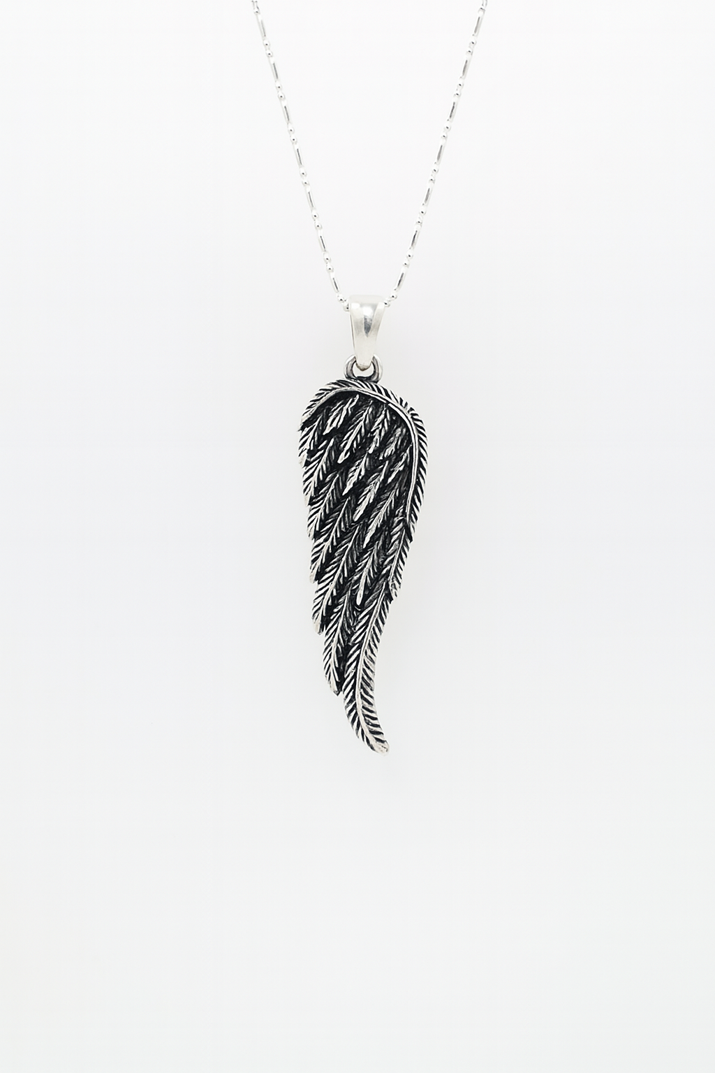 Angel Wing Pendant | Oxidized Feather Design | Symbol of Hope & Protection