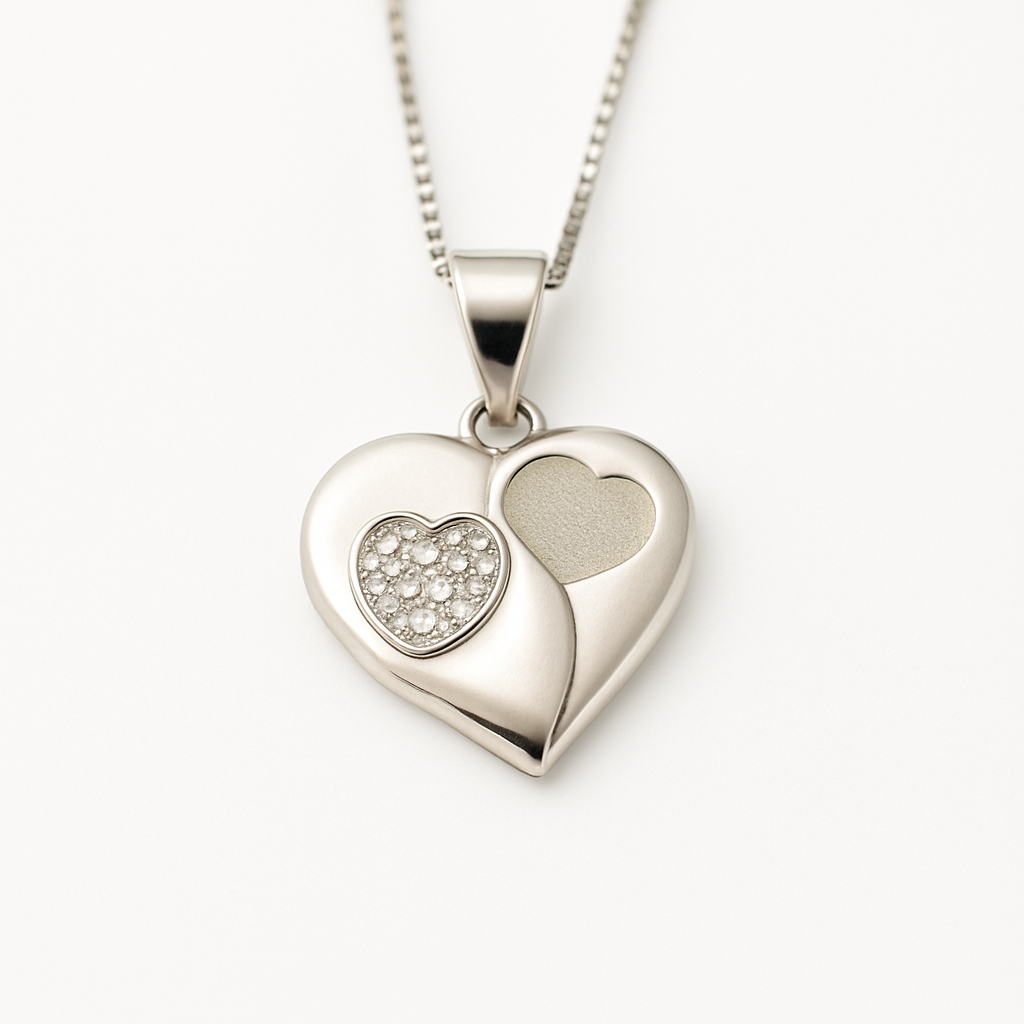 Twin Heart Pendant Necklace | Symbol of Love & Connection | Sparkling Dual Heart Design