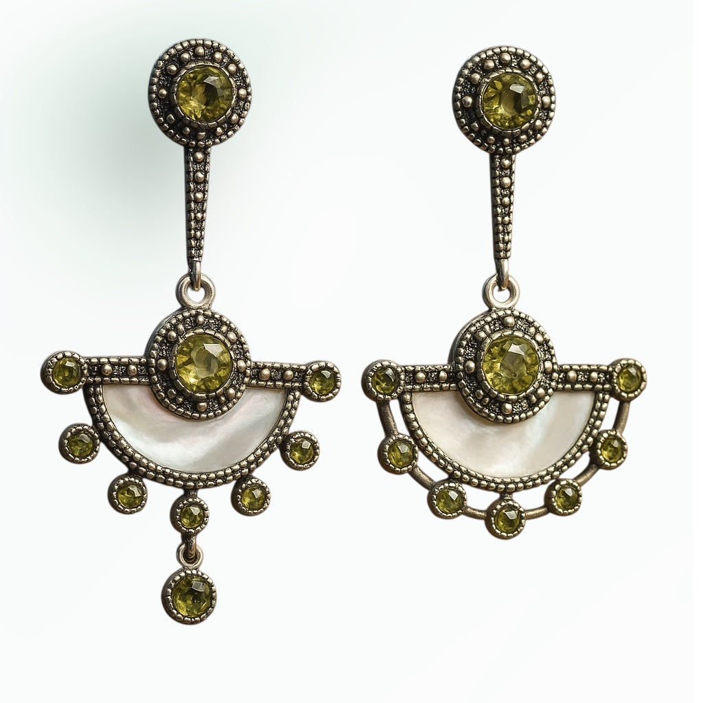 Antique Half-Moon Chandbali Earrings