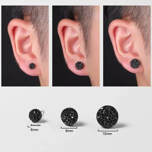 Black Crystal Stud Earrings - Miora
