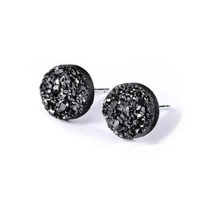 Black Crystal Stud Earrings - Miora