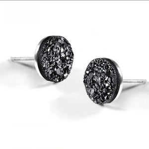 Black Crystal Stud Earrings - Miora