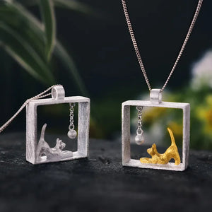 Cat Play Box Pendant - Miora