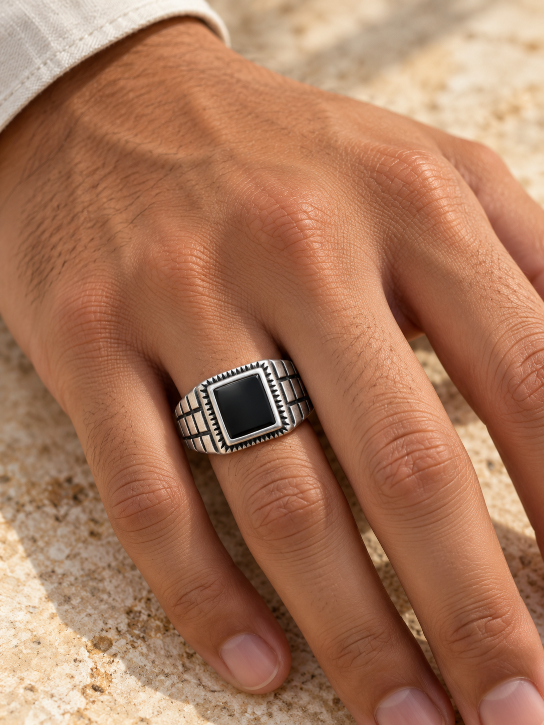 Stone-Signet Zirconia Ring