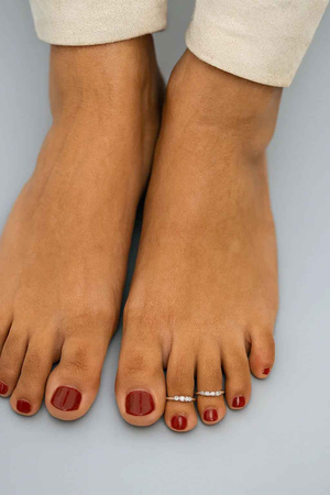 Classic Solitaire CZ Adjustable Toe Rings