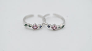 Womens Multicolour Gemstone Toe Ring - Miora