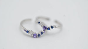 Womens with Purple & Blue Zircon Accents Toe Ring - Miora