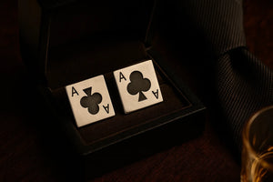 MIORA 925 Sterling Silver Ace-Clubs Playing Cufflinks - image 3