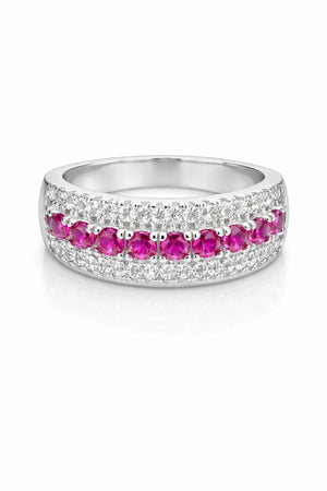 MIORA 925 Sterling Silver Baguette-Triple Zirconia Ring - image 5