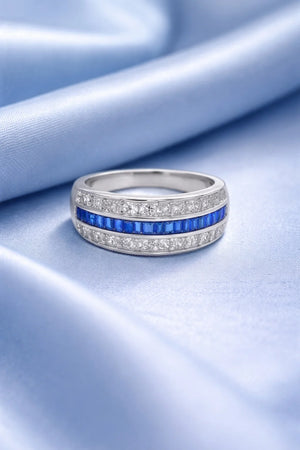 MIORA 925 Sterling Silver Baguette-Triple Zirconia Ring - main image