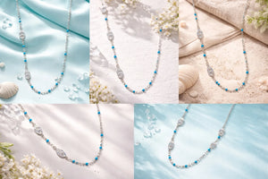 MIORA 925 Sterling Silver Beaded-Shell Zirconia Necklace