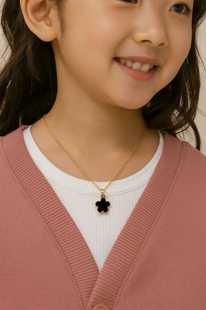 MIORA 925 Sterling Silver Black-Clover Pearl Necklace