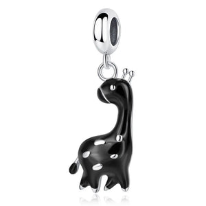 MIORA 925 Sterling Silver Black Giraffe Charm
