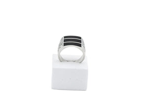 MIORA 925 Sterling Silver Black Mens Ring - image 3