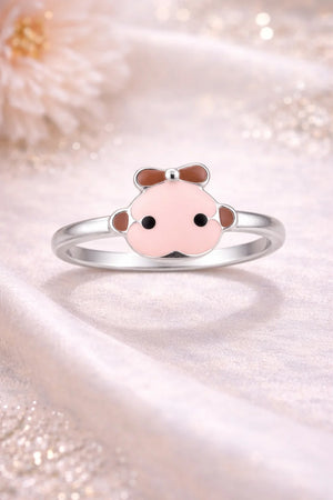 MIORA 925 Sterling Silver Bow Bear Ring