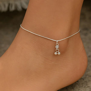 MIORA 925 Sterling Silver Box Chain Anklet - image 2