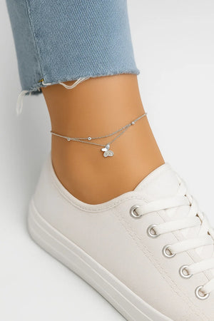 MIORA 925 Sterling Silver Chain Butterfly Anklet - image 2