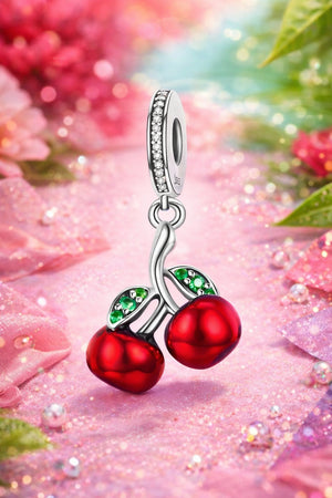 MIORA 925 Sterling Silver Cherry Zirconia Charm