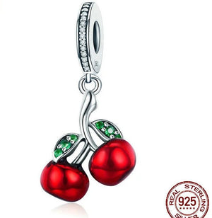 MIORA 925 Sterling Silver Cherry Zirconia Charm