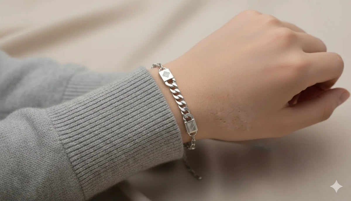 MIORA 925 Sterling Silver Curb Link Bracelet - image 2