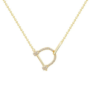 MIORA 925 Sterling Silver D-Link Zirconia Necklace