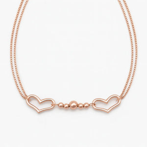 MIORA 925 Sterling Silver Double Heart Anklet - image 3